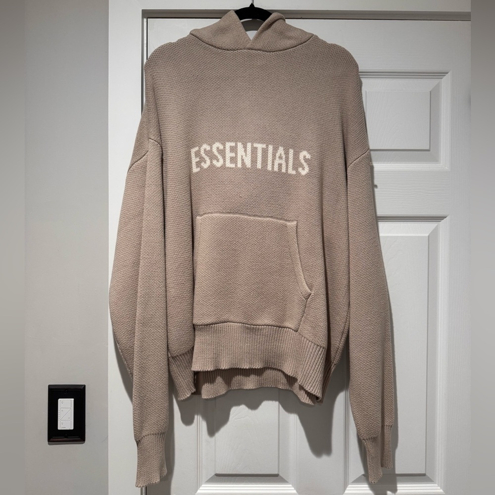 Auth. ✅ Fear of God RARE Knit Hoodie Size Medium in “Stone/Oat”